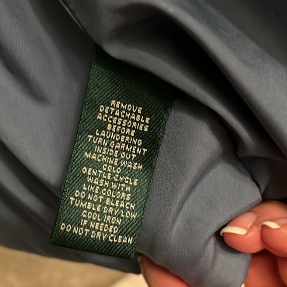 Ralph Lauren Puffer Down Jacket light blue color Sz M - Picture 10 of 10